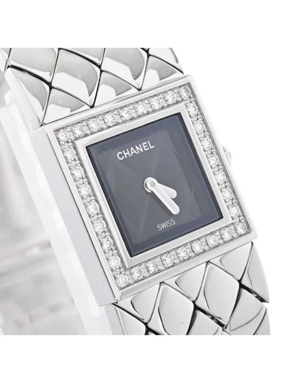 Chanel Watch Quilted Silver